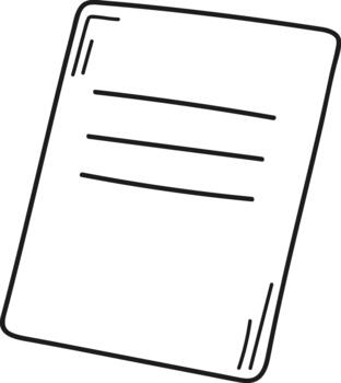 mano dibujo papel documento con texto líneas vector