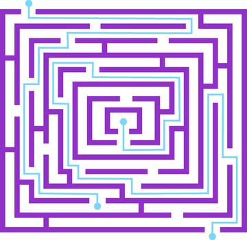 Finding a solution navigating through a complex maze vector