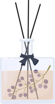 Reed diffuser creating home fragrance and relaxation vector