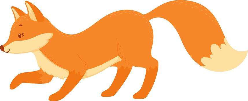 Cartoon fox character running with playful expression vector
