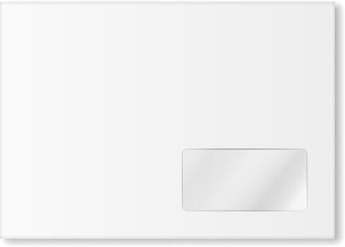 White envelope with window for mailing correspondence vector