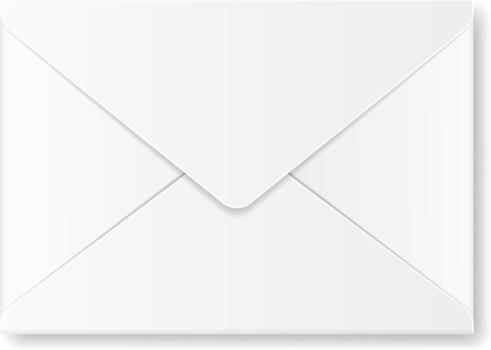 White envelope with closed flap representing mail communication vector