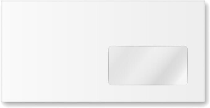 White envelope with window for document mailing vector