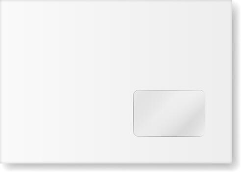 White mail envelope with window sending communication vector