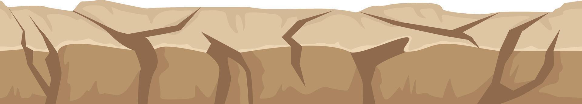 Dry mud cracks representing drought and desertification vector