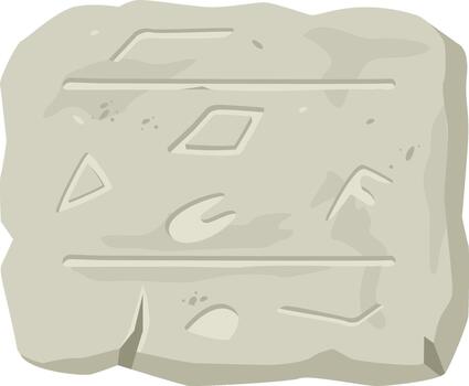 Ancient stone tablet displaying mysterious engraved symbols vector