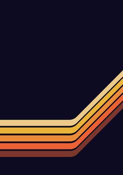 Retro 70s style striped lines background design vector