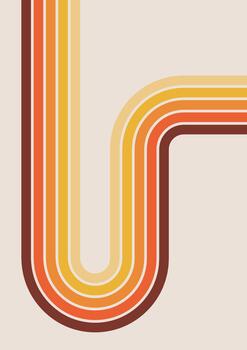 retro 70s mínimo rayas antecedentes con curva diseño vector