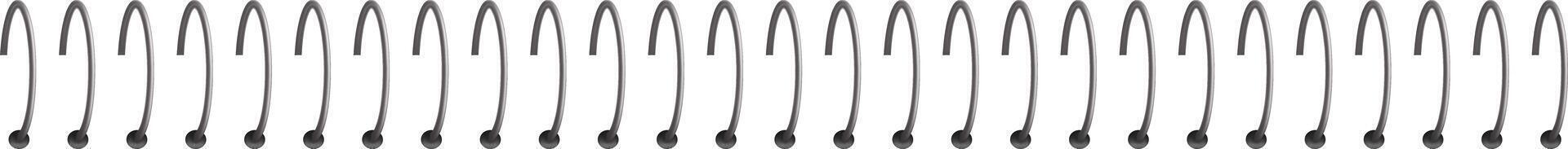 Spiral binding rings creating repeating pattern vector