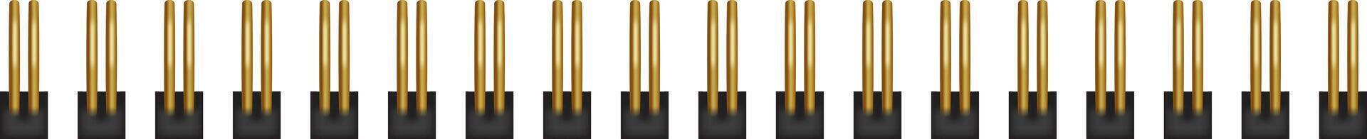 Electronic header pins creating a repeating pattern vector