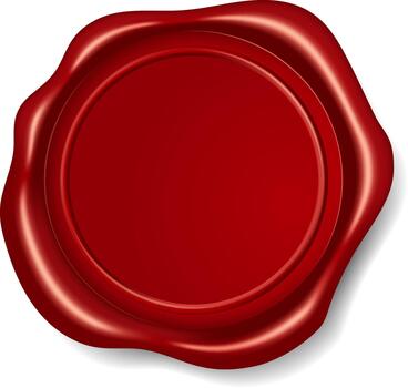 Blank red wax seal for document certification vector