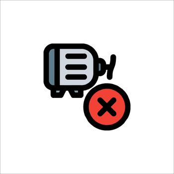 motor fracaso icono calentamiento excesivo problema mal funcionamiento símbolo, error vector