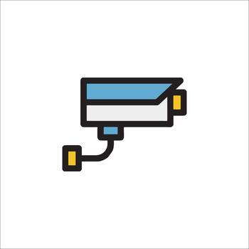 Security Camera Icon - Surveillance System CCTV Camera, monitoring vector