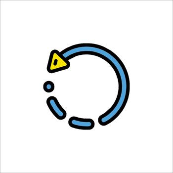Refresh Icon Reload Symbol Circular Arrow Blue and Yellow vector