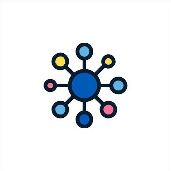 Network Connection Icon Data Connection Communication, circle vector