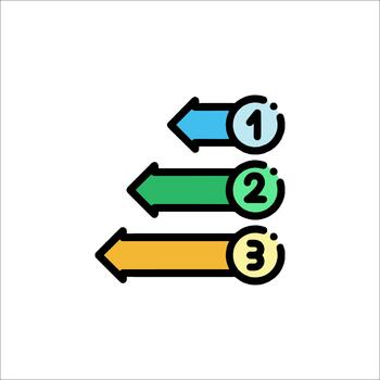 Numbered Arrows Steps 1 2 3 - Process Flow Diagram, business vector