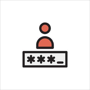 Password Protected Account Icon Login Security Symbol, access vector