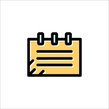 Yellow Notepad Icon Memo Reminder To-Do List, flat design vector