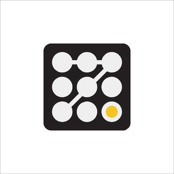 Pattern Lock Security Mobile Unlock Password Icon vector