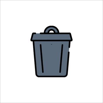 Trash Can Icon Garbage Bin Symbol Waste Container Illustration vector