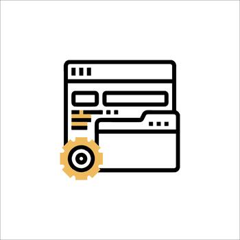 sitio web ajustes icono configuración desarrollo y gestión, web desarrollo vector