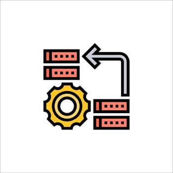 Data Processing Icon Database Gear and Workflow vector