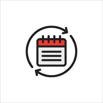 Recurring Event Calendar Icon Schedule Repeat Reminder vector