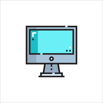 Computer Icon Flat Design Desktop PC Monitor vector