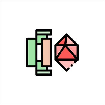 Dice and Game Tokens Icon Flat Design Style, gaming vector