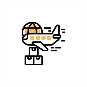 an airplane with a globe on top of it vector