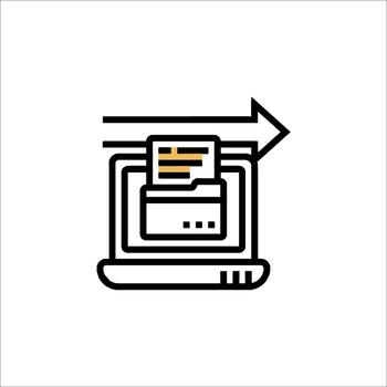 Data Transfer Icon Laptop Folder Arrow - File Upload, file sharing vector