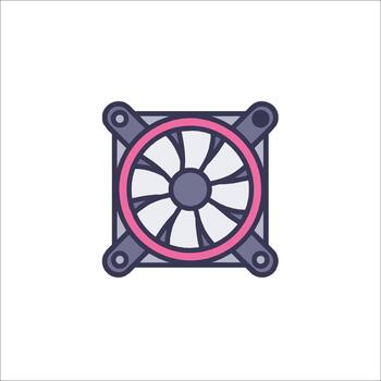 CPU Cooler Fan Icon. Computer PC Cooling System ., computer component vector
