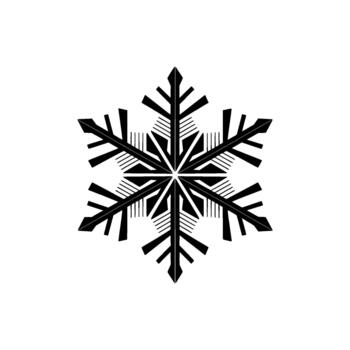 un sorprendentes geométrico copo de nieve símbolo con agudo angular brazos y intrincado interno línea detallado vector