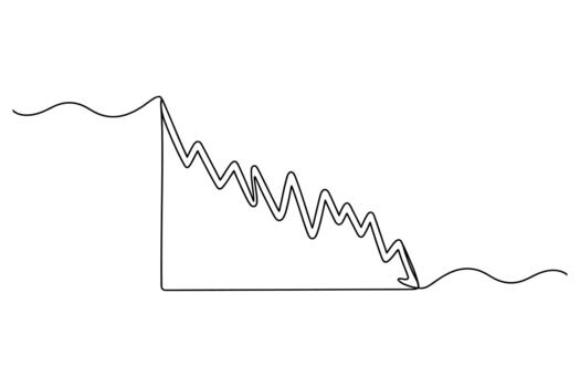 Visual representation of a damped oscillation showing a decreasing amplitude over time after an initial disturbance vector