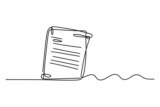 Minimalist single line drawing of a smartphone displaying text on a white background vector