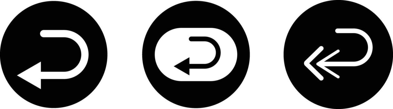 Send back icon set. Undo and reply signs. Return arrow symbols. Reverse Transaction Symbol. Delivery Return Symbol vector