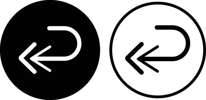 Send back icon set. Undo and reply signs. Return arrow symbols. Reverse Transaction Symbol. Delivery Return sign vector