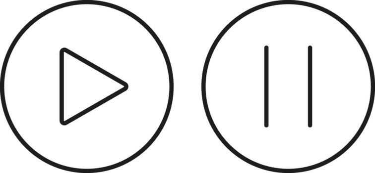 Play pause stop button icon set. media button icons symbol. music start sign. Music buttons. audio player buttons vector