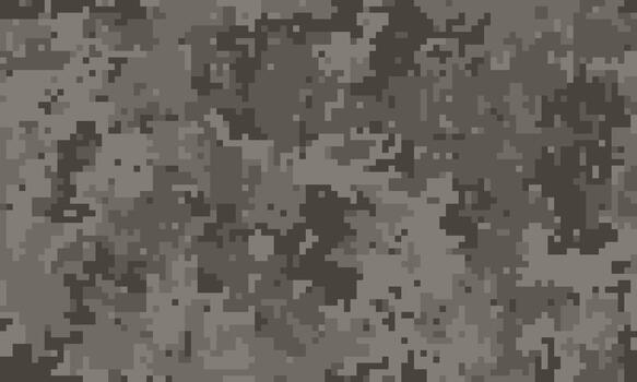 Abstract grayscale digital camouflage pattern. Perfect for backgrounds, textures, or militarytactical designs. Subtle yet impactful, this pixelated design offers a versatile, modern aesthetic. vector