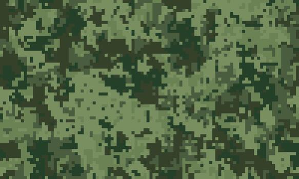 resumen digital camuflaje modelo en sombras de verde. ideal para antecedentes, texturas, o temática militar diseños representa ocultación, estrategia, y naturaleza. versátil para impresión o web usar. vector