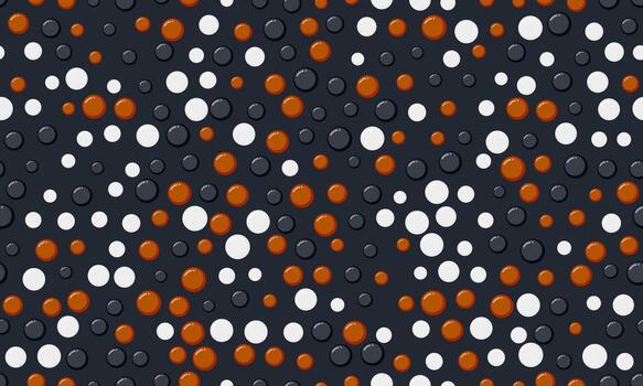 Abstract seamless pattern with overlapping circles in white, orange, and dark gray. A modern, minimalist design perfect for backgrounds, textiles, or website design. vector