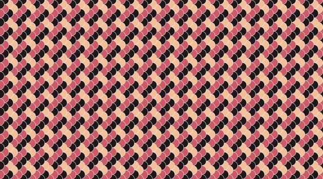 Abstract geometric seamless pattern. Interlocking curves in pink, black, and beige create a dynamic, textured design ideal for website backgrounds, textile prints, and decorative projects. vector