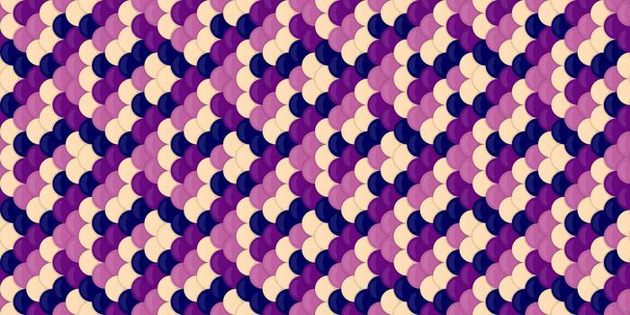 Abstract seamless pattern with overlapping circles in shades of purple, pink, and cream. Perfect for textile design, website backgrounds, or vibrant branding. vector