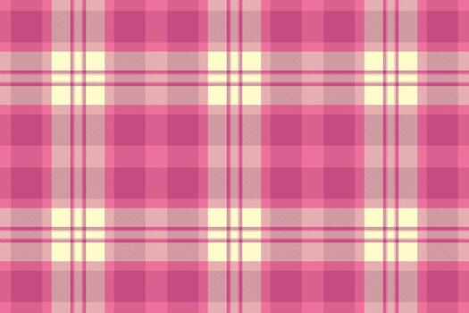 Seamless plaid pattern in pink and cream. Versatile for backgrounds, textiles, or web design. Evokes warmth, comfort, and classic style. Great for crafting or DIY projects. vector