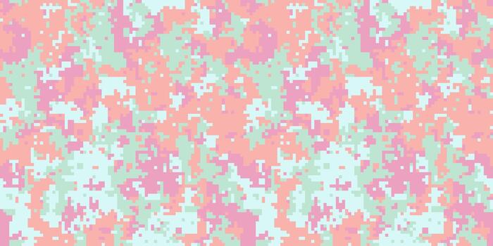resumen pastel píxel camuflaje modelo. suave rosa, durazno, y menta verde crear un único, juguetón digital camuflaje diseño. ideal para moda, textiles, sitio web antecedentes, y más. vector
