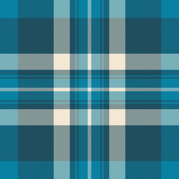Classic plaid pattern in cool blues and cream. Versatile for backgrounds, textiles, or adding a touch of traditional style to your designs. Seamless tile. vector