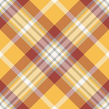 Classic plaid pattern in warm autumn tones. Creates a cozy inviting mood. Ideal for backgrounds, textiles, design projects invoking tradition comfort. vector