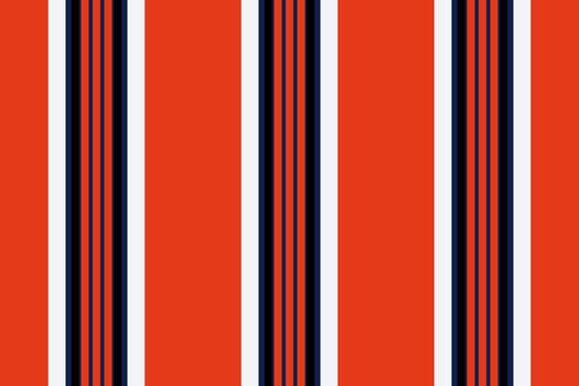 Bold vertical stripes in orange, white, and navy create a vibrant, retro pattern. A striking backdrop for textiles, presentations, or web design. Dynamic and eyecatching. vector