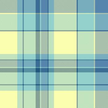 Elegant plaid pattern with soft blues and yellows. Ideal for backgrounds, textiles, or web design. Represents calmness, serenity, and nature. vector