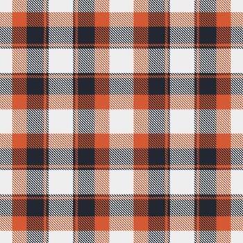clásico sin costura tartán modelo con naranja, oscuro azul, y blanco. Perfecto para textil diseño, antecedentes, y temática de otoño creativo proyectos versátil y llamativo. vector